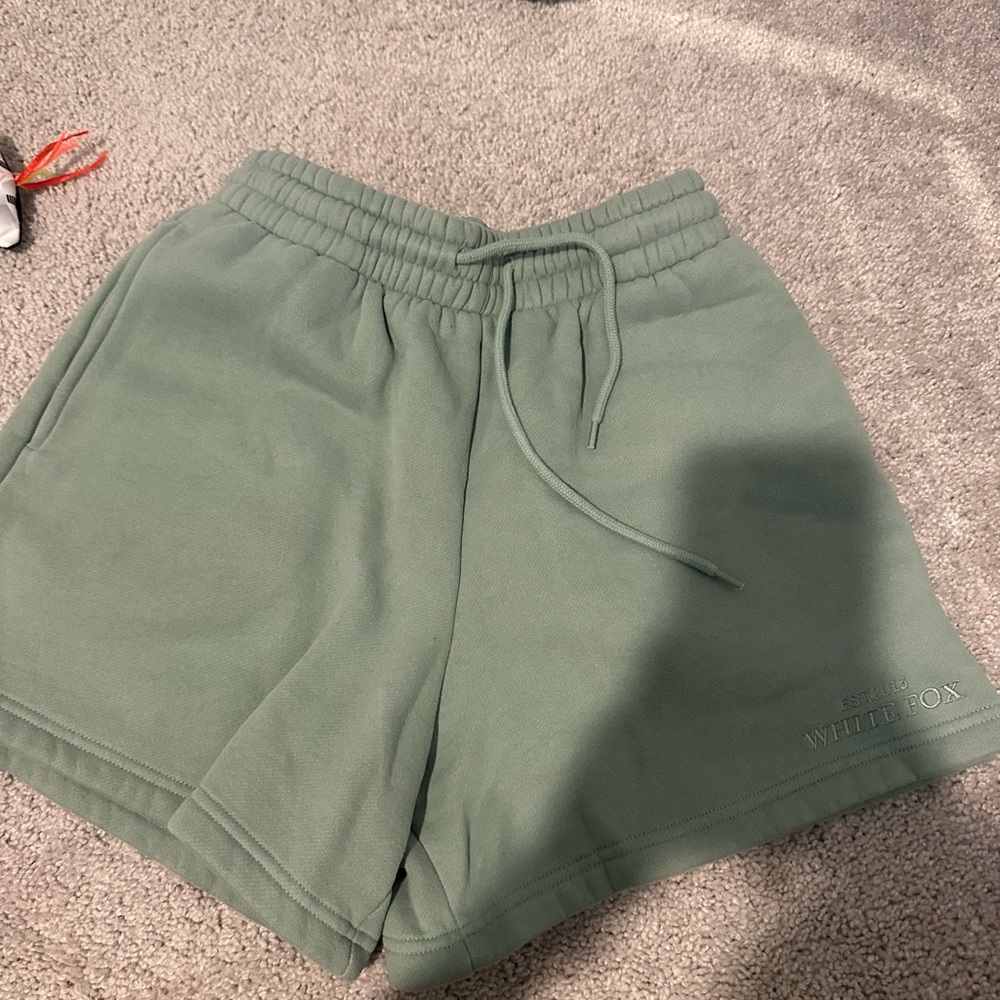 white fox lounge shorts